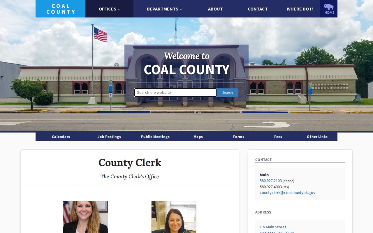 Coal County warrant records county clerk source