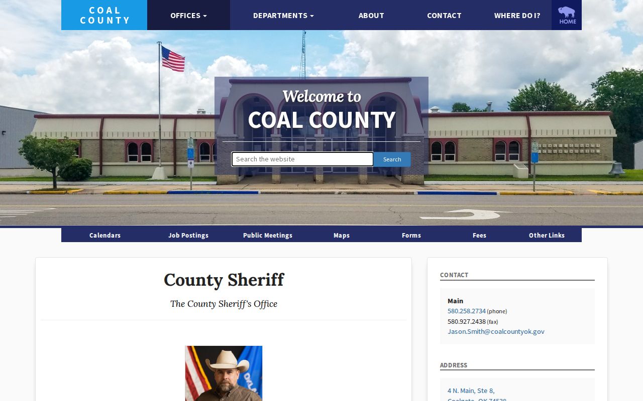Coal County warrant records sheriff office source