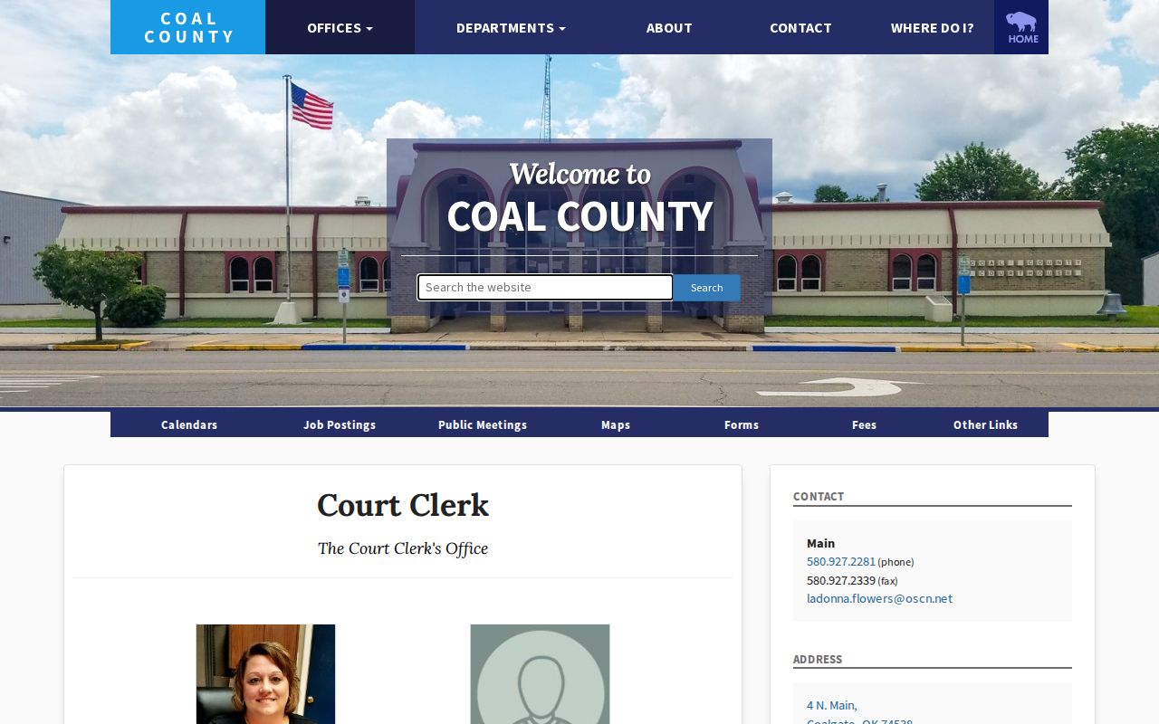 Coal County warrant records court clerk source